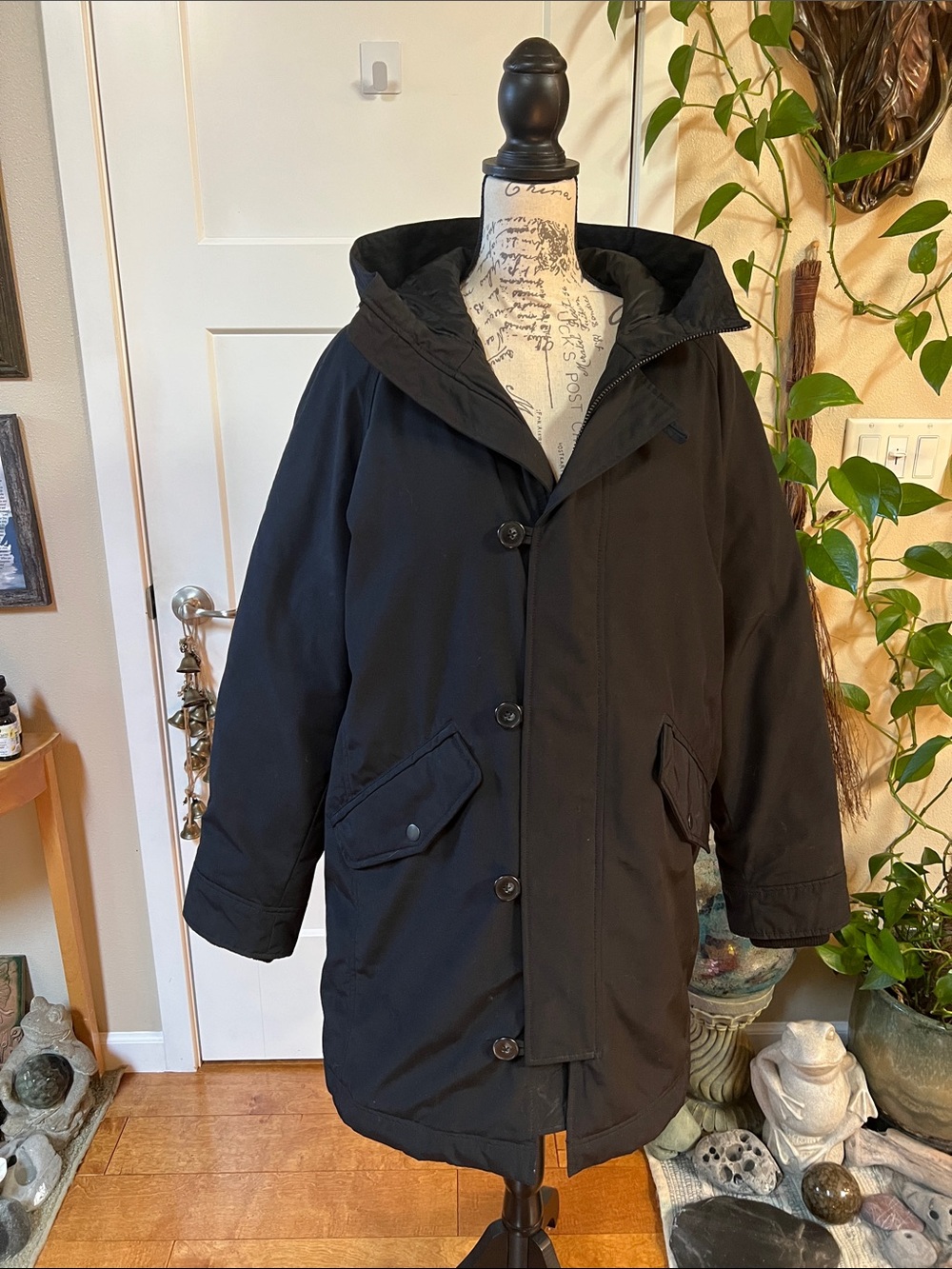 GAP Black Hooded Puffer Coat